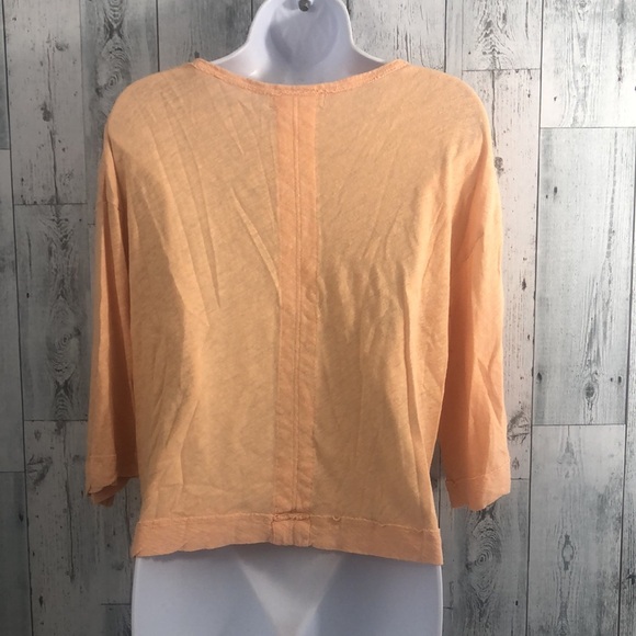 We The Free Linen Blend Raw Trim Top Small - Picture 3 of 8